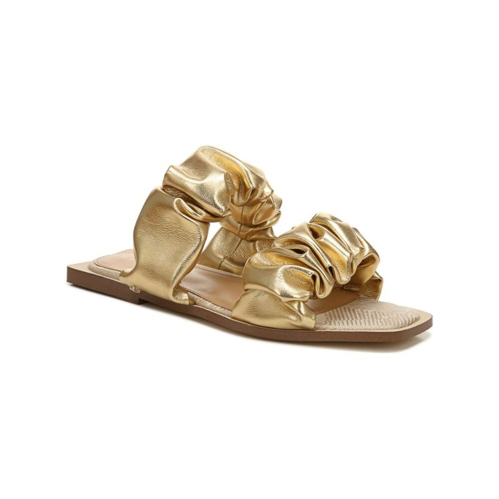 NWT CIRCUS NY Womens Gold Croc Iggy Block Heel Slip On Slide Sandals Shoes 7 M